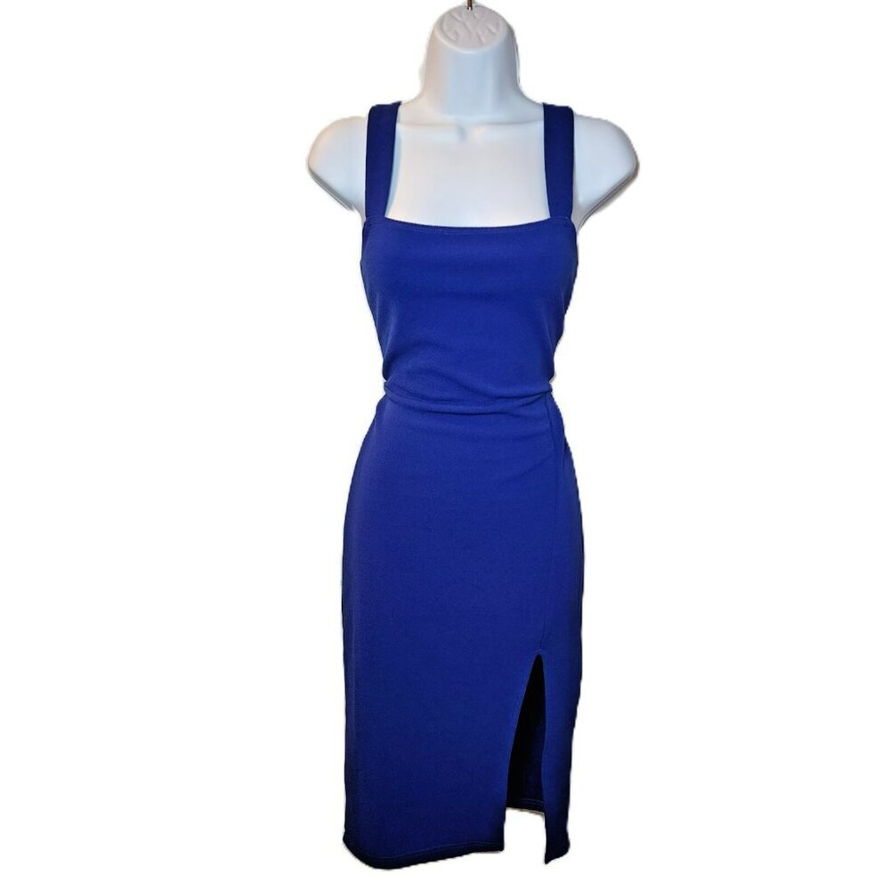 Miss Filipina Blue Bodycon Dress – Cross Back Slit Pageant‎ Style